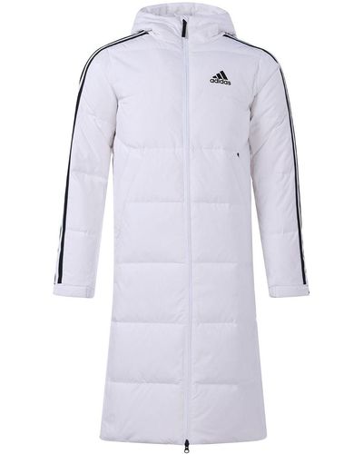 adidas 3st Long Coat Outdoor Sports Hooded Stay Warm Down Jacket - Blue