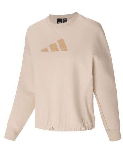 adidas Casual Sports Hoodie Pullover Beige - Natural