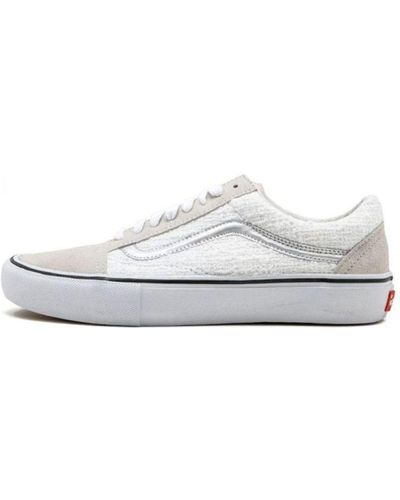 Vans Supreme X Old School Pro Iridescent Skate Shoes - White