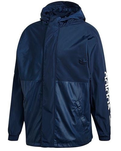 adidas Originals Regen Windproof Hooded Zipper Jacket Navy - Blue