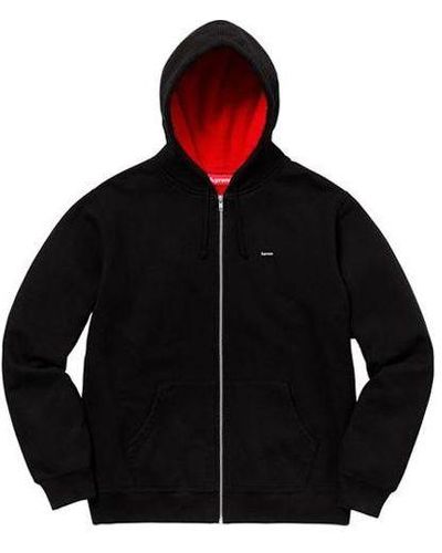 Supreme Contrast Zip Up Hooded Sweatshirt - Black
