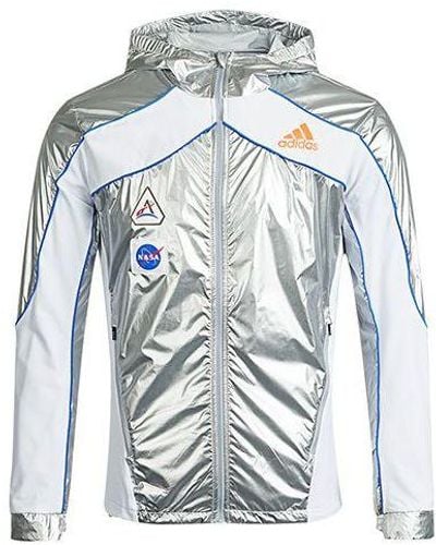 adidas Space Jkt M Casual Running Sports Hooded Jacket - Blue