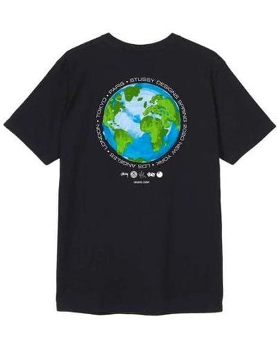 Stussy Earth Printing Short Sleeve - Black
