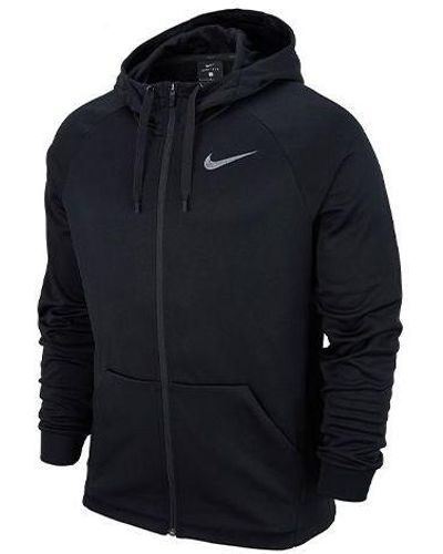 Nike Therma Zipper Cardigan Casual Sports Hooded Jacket - Blue