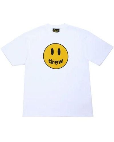Drew House Mascot - Distress Smiling Face Short Sleeve - White