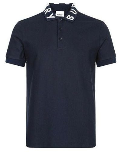 Burberry Alphabet Short Sleeve Polo Shirt Navy - Blue