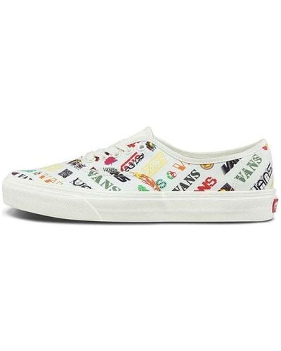 Vans Authentic Breathable Lightweight Low Top Casual Skate Shoes Multi-color - White