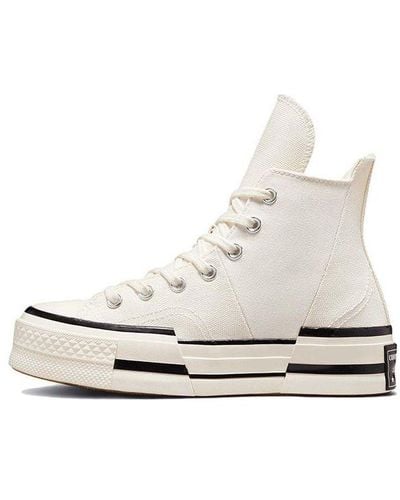 Converse Chuck 70 Plus Split-panel Cotton-canvas High-top Sneakers - White