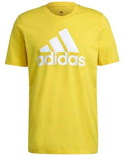 adidas Sports Training Casual Round Neck Short Sleeve - Yellow