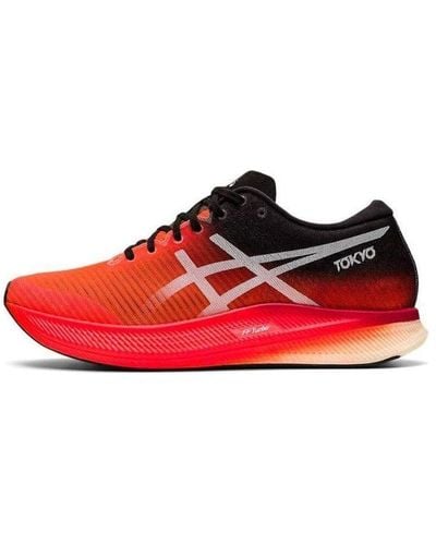 mens red asics trainers