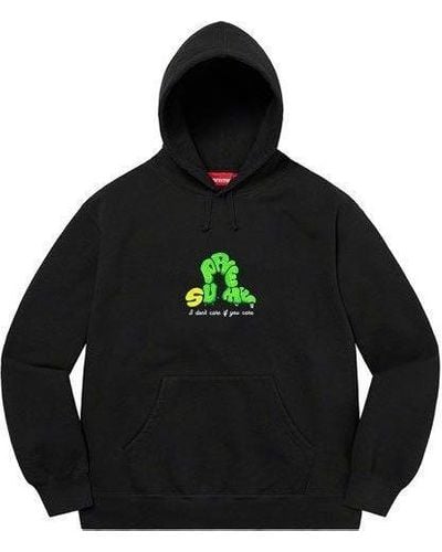 Supreme Don't Care Hooded Sweatshirt - Black