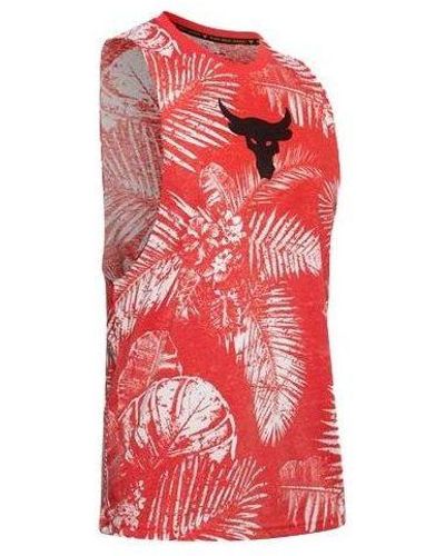 Under Armour Project Rock Aloha Camo Tank Top - Red