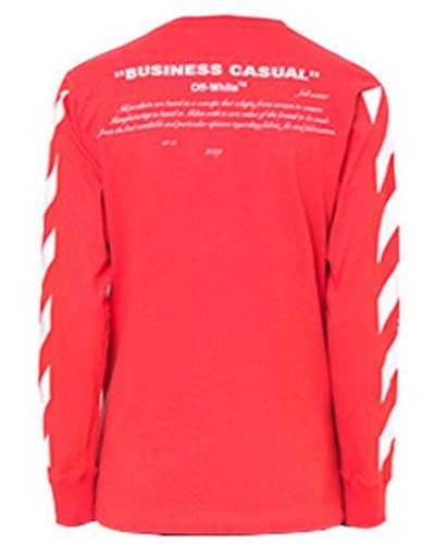 Off-White c/o Virgil Abloh Black And Red Oversized Split Logo T-shirt for  Men