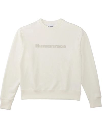 adidas Originals X Pharrell Williams Crossover Casual Breathable Solid Color Round Neck Pullover Long Sleeves Jade White