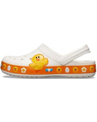 Crocs™ Classic Clog Line Friends Beach White Sandals - Orange