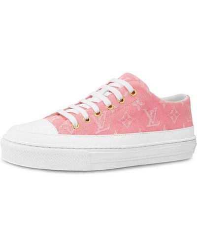 Louis Vuitton Pink Metallic Monogram High-Top Sneakers