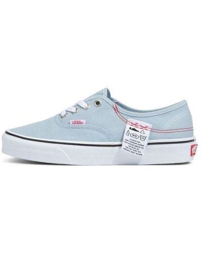 Vans Authentic Washed Patch Low Top Casual Canvas Skate Shoes Blue