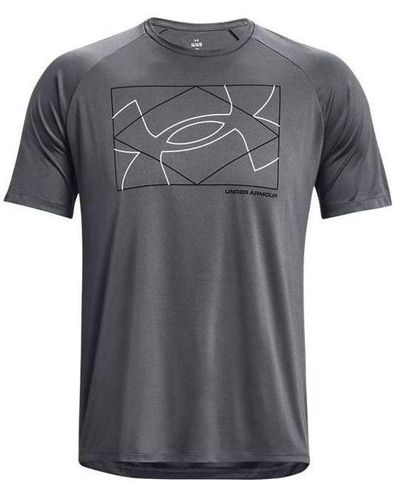 Under Armour Velocity Logo Print Round Neck Training T-shirt - Gray
