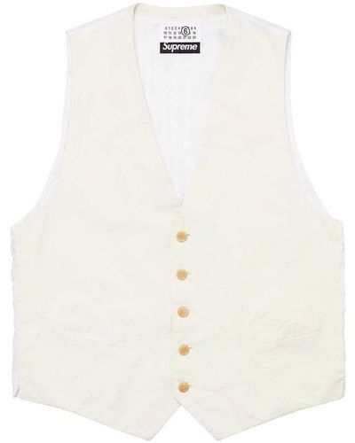 Supreme X Mm6 Maison Margiela Wahed Cotton Suit Vest - White