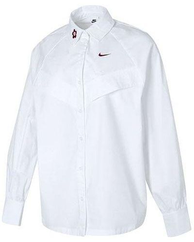 Nike Sportswear Woven Long-sleeve Shirt - White