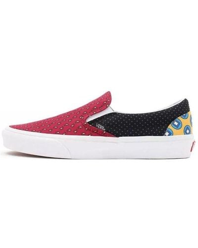 Vans Slip-on Breathable Wear-resistant Non-slip Low Top Casual Skate Shoes Blue - Pink