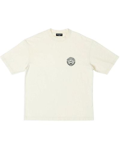Balenciaga Scissor Crest Logo Short Sleeve T-shirt - White