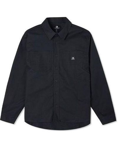 Converse Carpenter Pocket Button Down Long Sleeve Shirt - Blue