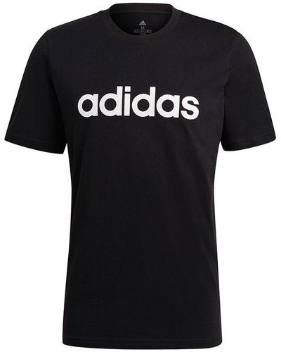 adidas Essentials Embroidered Linear Logo T-shirt - Black