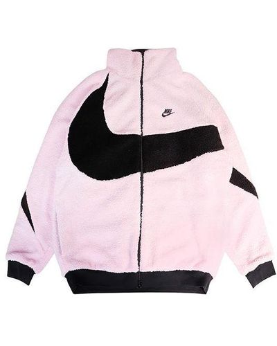 Nike Big Swoosh Reversible Boa Jacket (asia Sizing) - Pink