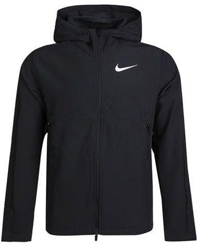 Nike Logo Woven Casual Training Hooded Jacket - Blue