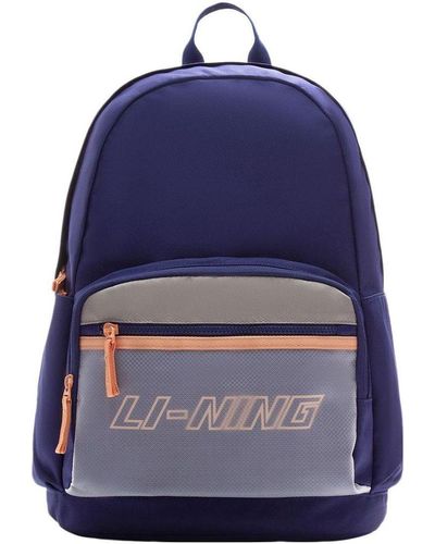 Li-ning Color Block Graphic Backpack - Blue