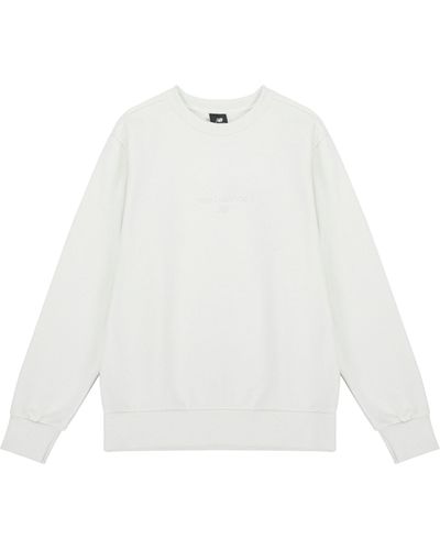 New Balance Solid Color Round Neck Sports Pullover - White