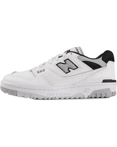 New Balance Bb550 Logo-embossed Leather Low-top Sneakers - White