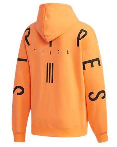 adidas Sport 2 Street Alphabet Printing Athleisure Casual Sports Hooded Jacket - Orange