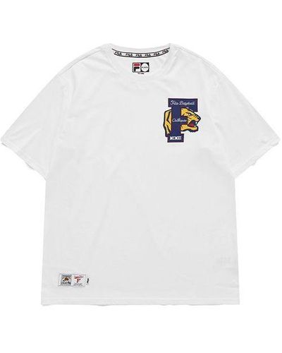FILA FUSION Casual Loose Pullover Round Neck Short Sleeve - White