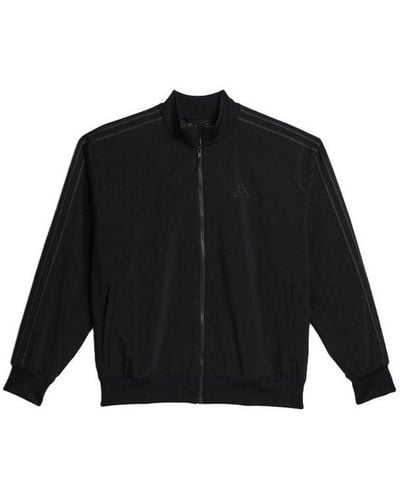 adidas Originals Pw Tt Ribbed Cuff Reflective Printing Sports Stand Collar Jacket - Black