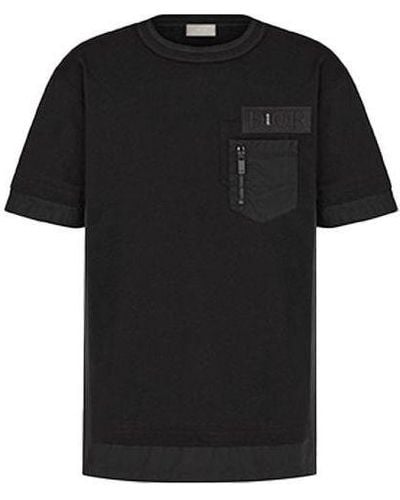 Dior X Sacai Crossover Fw21 Large Cotton Short Sleeve T-shirt - Black