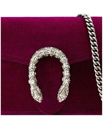 Gucci Dionysus Tiger Head Velvet Chain Shoulder Messenger Bag Mini Classic - Purple