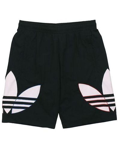adidas Originals Tricolor Logo Printed Dri-fit Training Sports Shorts - Black