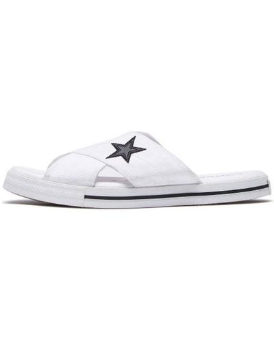 Converse One Star Slide Canvas White Slippers