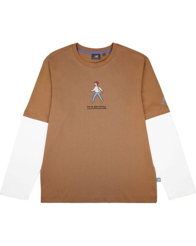 New Balance X Zero Per Zero Colorblock Long Sleeve Tee - Brown