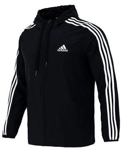 adidas 3s Wb Training Sports Hooded Logo Jacket Autumn - Blue