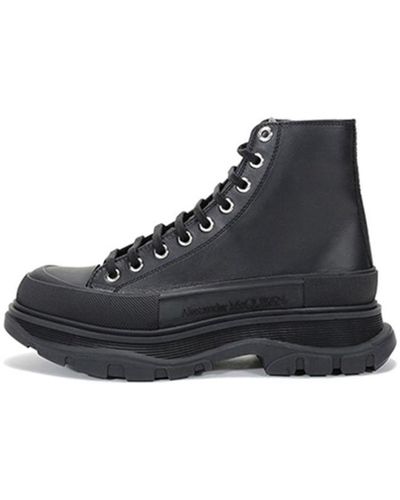 Alexander McQueen Tread Slick Lace Up Boot - Black