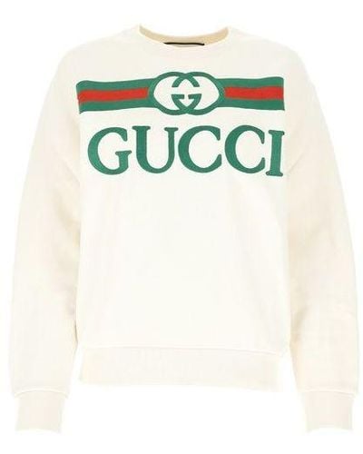 Gucci Ss20 Logo Oversized Sweater White