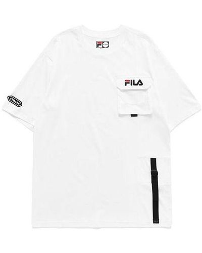 FILA FUSION Round Neck Pullover Short Sleeve White