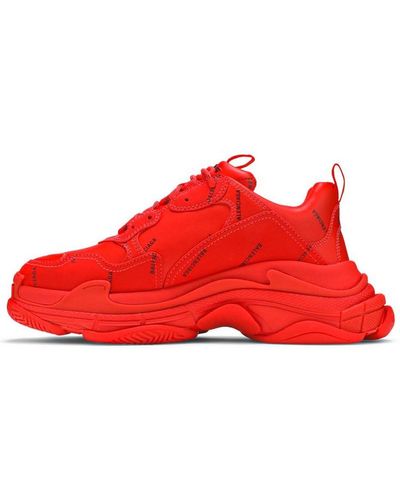 Balenciaga Red High Top Sneakers ❤ liked on Polyvore featuring shoes,  sneakers, red high to…