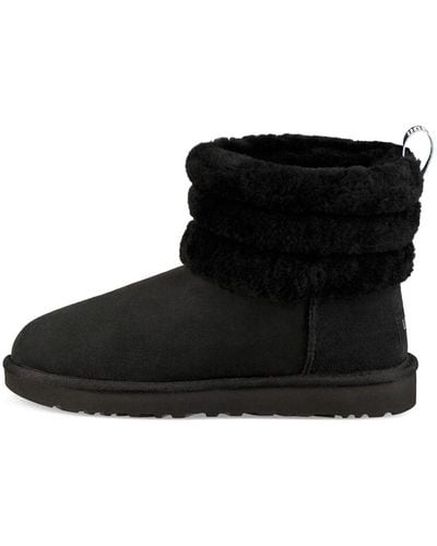 UGG Classic Mini Fluff Quilted Boot - Black