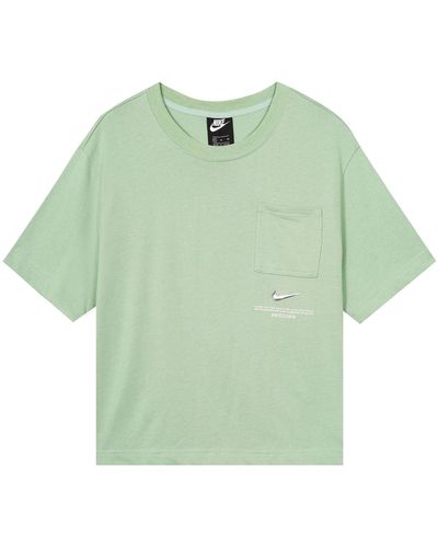 Nike Sportswear Swoosh 3d Logo Loose Breathable Round Neck Short Sleeve T-shirt - Green
