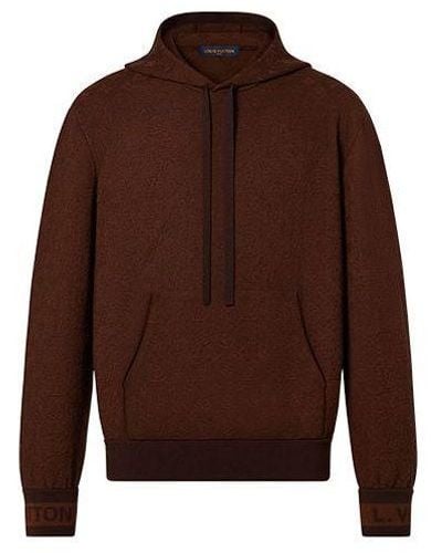 Louis Vuitton Fw21 Solid Color Drawstring Hooded Long Sleeves Pullover - Brown