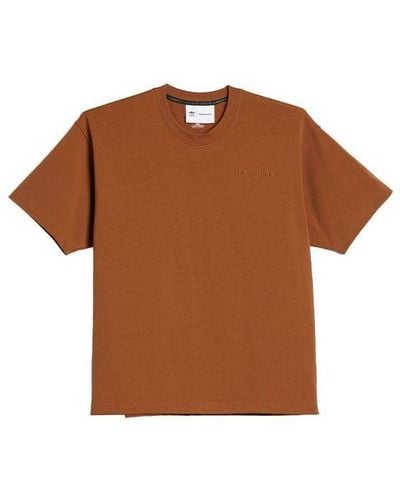 adidas Originals X Pharrell Williams Crossover Logo Round Neck Pullover Short Sleeve T-shirt - Brown